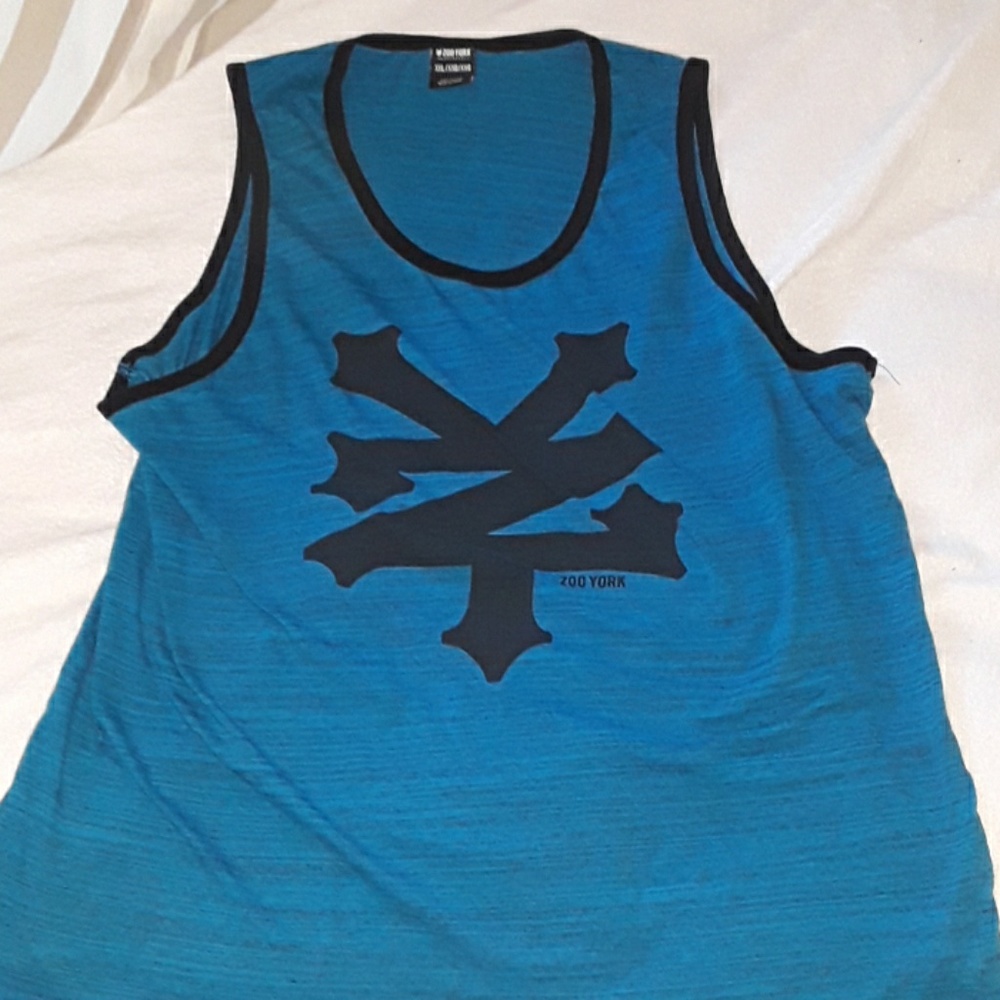 A blue Muscle Shirt